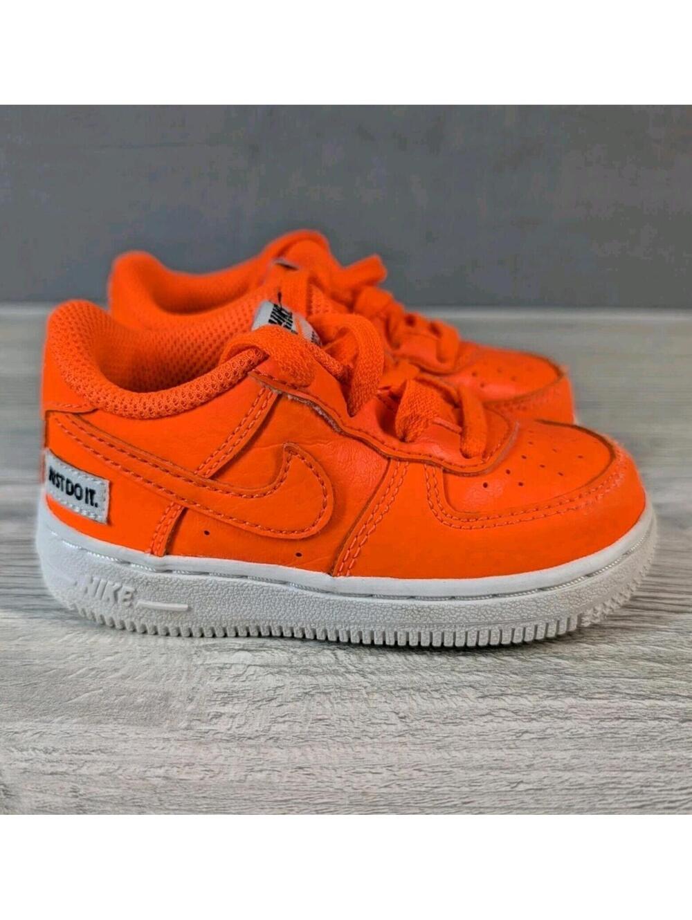 Nike Air Force 1 Low TD 6C Orange Just Do It Toddler Sneakers Casual Shoes